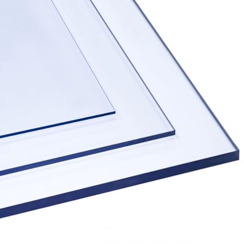 Polycarbonat-Platte 20x30cm 3mm dick - UV-beständig Bruchsicher Glas-Klar Robust & Vielseitig - Zuschnitt von Polycarbonat Transparent - PC Kunststoff-Glas - Gewächshaus-Platten