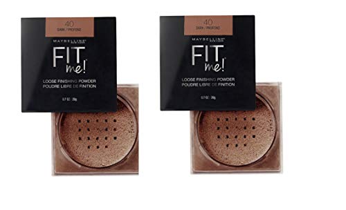 Maybelline Fit Me Loose Finishing Powder, 40 Dark, 0.7 oz (Pack of 2)