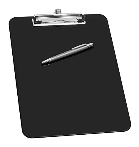 Wedo 576601 Klemmbrett A4, Stifthalter, Aufhängeöse, Metallklemme 32, 9 x 22, 7 x 1, 5 cm, Polystyrol, schwarz