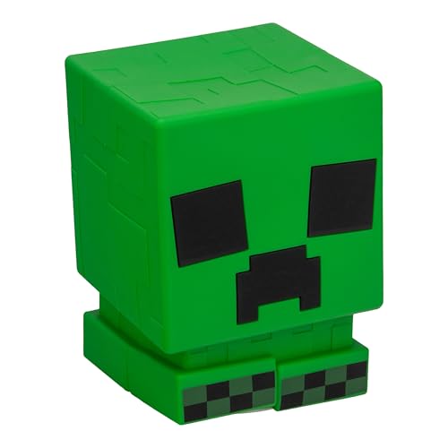 Paladone Minecraft Creeper SquishyGlo Luz de silicona, lámpara de juegos inalámbrica y recargable con licencia oficial, para niños y adolescentes, decoración de dormitorio, merchandising coleccionable