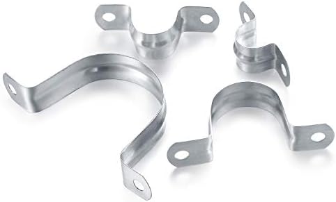 20 Pcs Pipe Strap Clamp, 304 Stainless Steel Saddle Clip, U Shaped Pipe Clamp, Tube Strap, Two Hole Tension Clips, Hose Clam Clips, 16/20/32/50 mm