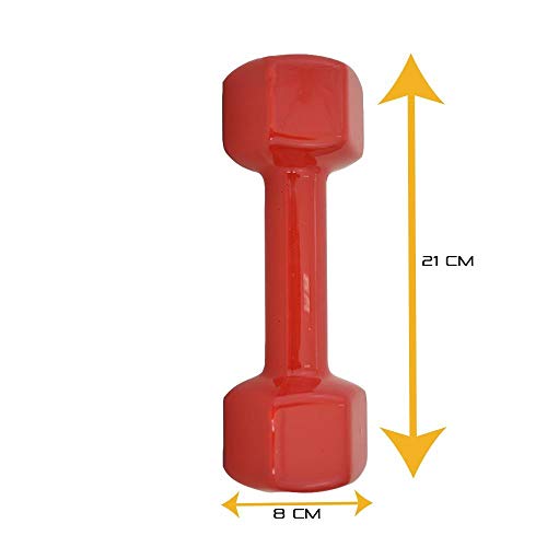 Par de Halter Sextavado em Vinil Ahead Sports 3kg Vermelho