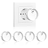 WUSJCOF 4 Piezas Cubierta Decorativa para Enchufes Tipo F Silicona Protección Contra el Polvo y Resistente al Agua Abrazaderas de Enchufes Decorativas Protección para Enchufes Enchufables (blanco)