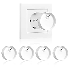 WUSJCOF 4 Piezas Cubierta Decorativa para Enchufes Tipo F Silicona Protección Contra el Polvo y Resistente al Agua Abrazaderas de Enchufes Decorativas Protección para Enchufes Enchufables (blanco)