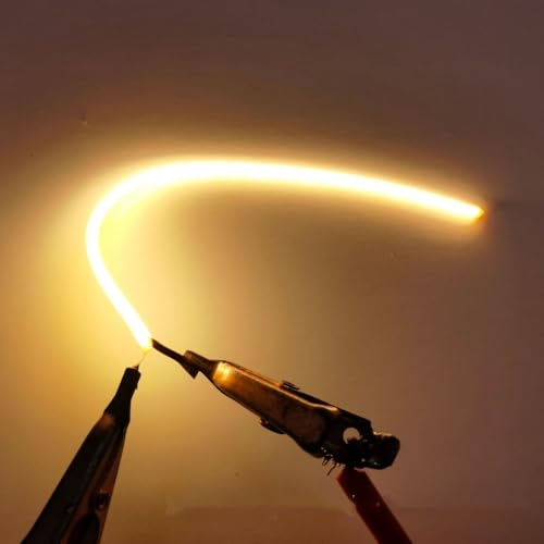 DC3V 5PCS Ultra-Thin COB LED Filament Strip Light, Positive/Negative Same-end Design, AnyCut,Multiple Colors Options, 25-300mm Length, 1.8mm Diameter, Flexible Bulb Component(Warm White,80MM)