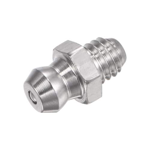 Image of uxcell 304 Stainless Steel Straight Grease Fitting M6 x 1mm Thread Hydraulic Grease Fitting Accessories, 15Pcs