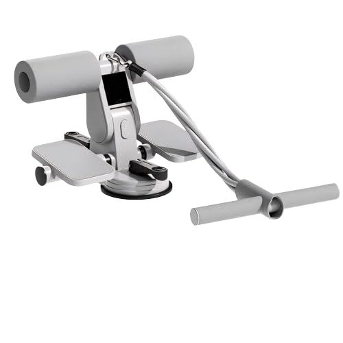 Sit Up Equipment with Double Suction Cups, Adjustable Foot Holder & Resistance Band, Portable Ab Exercise Trainer