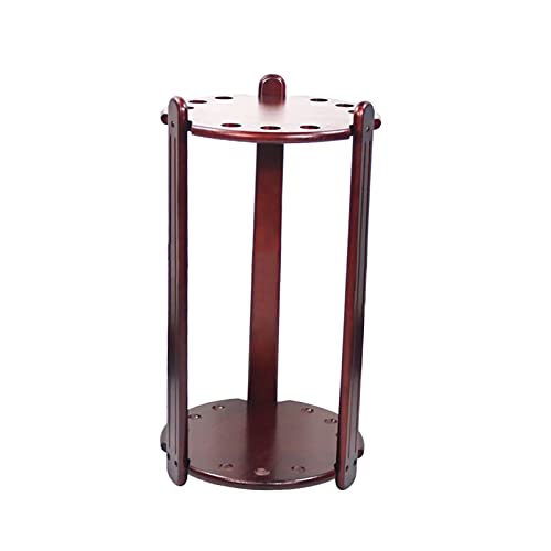 TBLOTYD Solid Wood Billiard Pool Cue Rack Billiards Rod Rack Floor Stand Stable Standing Pool Cue Holder for Training Supplies-Burgundy,