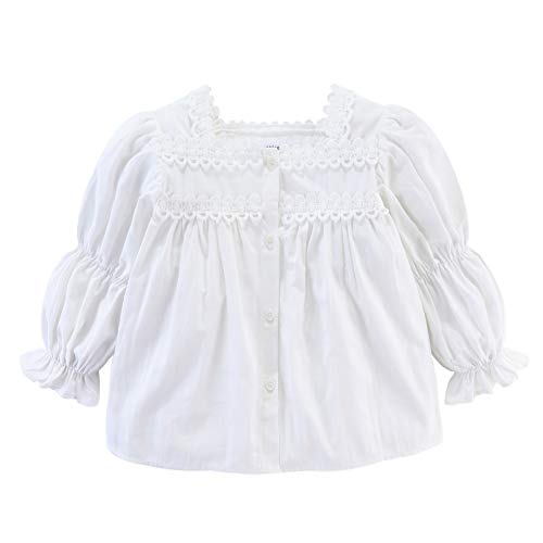 Image of Mud Kingdom Girls Long Sleeve Blouse Button Down Solid Color Loose Fit