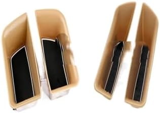 Fit for Porsche Fit for Macan 2014-2018 Door Holder Armrest Storage Box Container Tray Car Organizer Styling Accessories Center Console Tray (Color : Front 2 Doors Khaki)