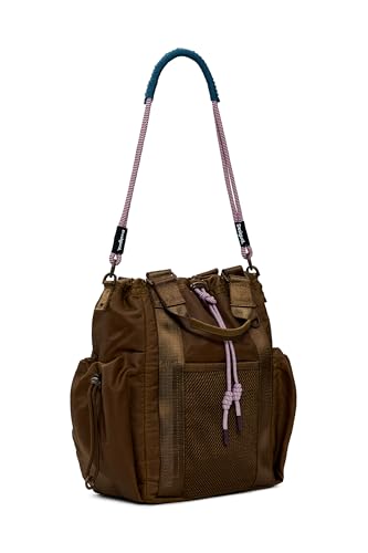 Desigual sac à dos de loisirs Neo Grunge Globe Nylon Backpack Brown brun