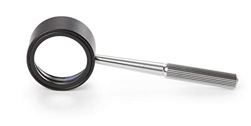 Euromex vergrootglas van plat staal, 10 x 25 mm, met stalen handvat