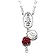 Handmade Rosary with White and Red Rose Beads and Optional Charm Add-On