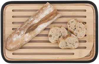 Pebbly - NBA101 - Small Bamboo Bread Board with Removable Grill - Natural and Durable Material