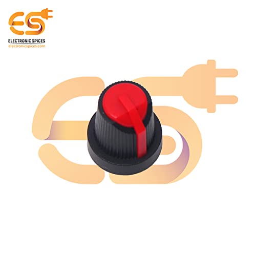 Image of Electronic Spices Combo of 10K 6 Pin D Shaft Dual Gang Rotary Potentiometer (A10, B10) Volume Pot 10K with Knob (Pack of 4)