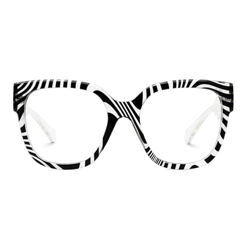 Image of Zeelool Blue Light Blocking Glasses, Square Glasses Frame for Women Eyeglasses with Non-prescription Clear Lenses ZJGP347466-01B, Zebra Print