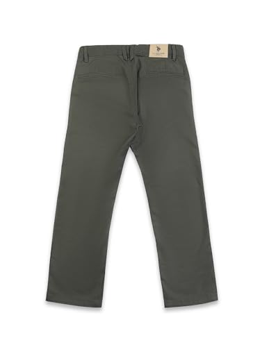 Image of U.S. Polo ASSN. Kids Trousers for Boys - Cotton Stretch Fabric, Mid-Rise Waist, Twill Weave Casual Trousers for Boys