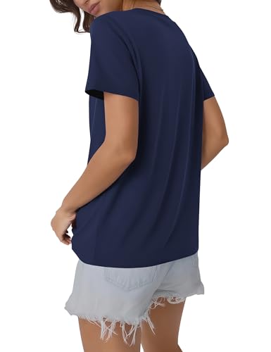 YUCOLEN Women's Short Sleeve Tee Shirts UPF 50+ Soft Breathable V Neck T-Shirts Basic Fashion Tops3