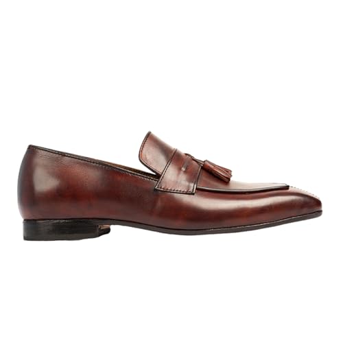 Dress Loafers for Men | Genuine Leather Penny Loafers Slip-On Comfortable Rubber Sole Tassel Design