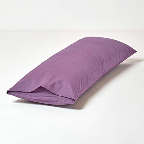 HOMESCAPES Purple Grape Pure Egyptian Cotton Body Pillowcase 200 TC 400 Thread Count Percale Equivalent Long Pillow Case for Nursing Pregnancy and Elderly Support - Image 3