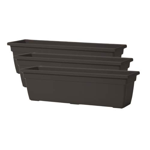 Muddy Hands Set of 3-60cm Long Trough Plant Pots Plastic Planters Outdoor Garden Herb Flower Box