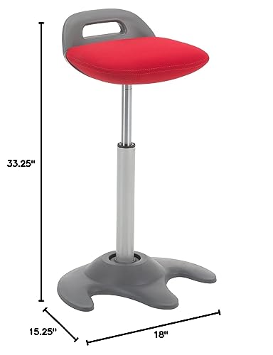 Image of Learniture Sit-to-Stand Active Motion Perch Stool, Red /Grey Seat LNT-NES3021RD-SO