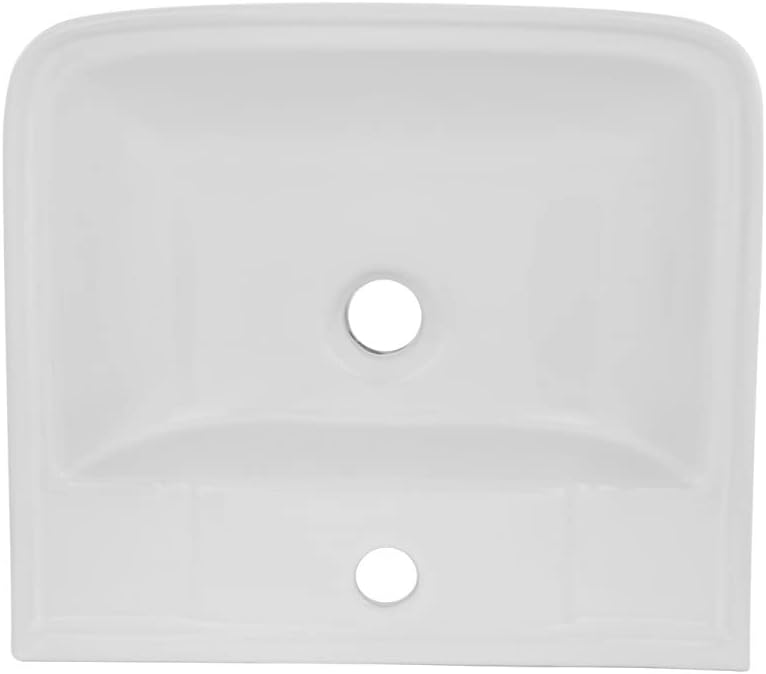 RENOVATORS Supply Manufacturing Haddy White Ceramic Rectangle Wall Mount Bathroom Sink 16" W Without Overflow and Single Faucet Hole 22435