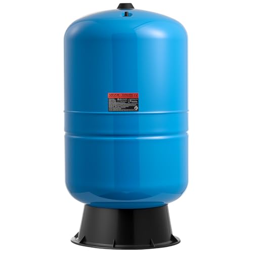 VEVOR 30-Gallon Vertical Well Pressure Tank Pre-Charged Pressurized Water Tank for Well Pumps Heavy-Duty Carbon Steel Water Storage Container for Home School Farm & Irrigation Systems