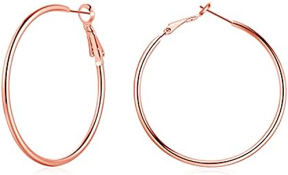 Josfeva Silver Hoop Earrings for Women, 925 Sterling Silver Large Hoops Earrings with 3 Colors in Silver/Gold/Rose Gold, Hypoallergenic Lightweight Round Earrings Set, Size: 40/50/60mm