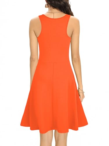 Image of Missufe Women's Sleeveless Racerback Flared Casual Plain Tank Dress