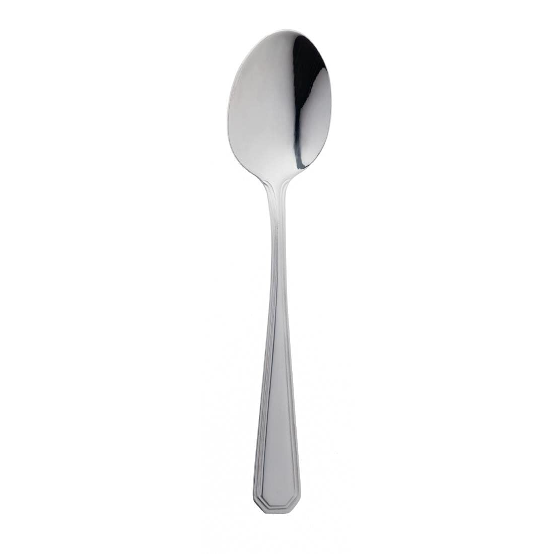 Olympia Monaco Cuillère à Dessert en Argent 190mm - Couverts de Service en Acier Inoxydable 18/0 avec Poignée Double Étape - Paquet de 12