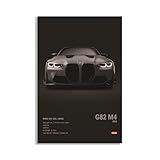 Supercar M4 CSL Poster Racing Wall Art Painting Canvas Birthday Gift Prints House Decor Framed or Frameless (Balck CSL, 12L' x 18W', Framed)