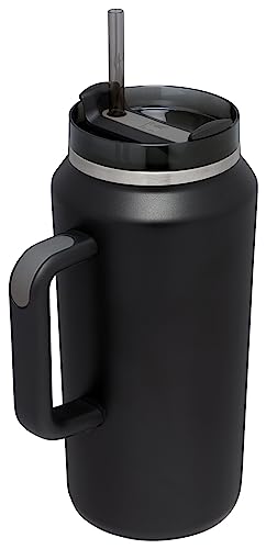 Image of STANLEY Quencher H2.0 Tumbler with Handle & Straw 64 oz | Flowstate 3-Position Lid | Large Capacity for Travel & Sports | Insulated Stainless Steel Cup | BPA-Free | Black
