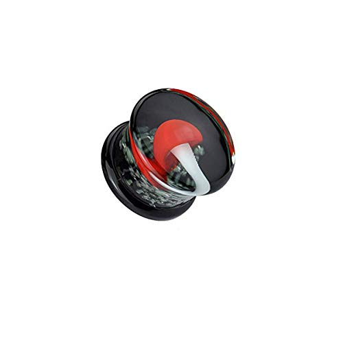 Dilatadores de doble llama, color negro y setas que brillan en la oscuridad, se venden por pares.