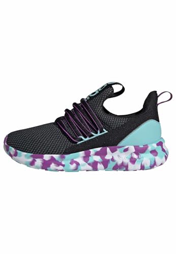 Adidas Unisex-Kids Lite Racer Adapt 7.0 Black/Purple Burst/Flash Aqua 3