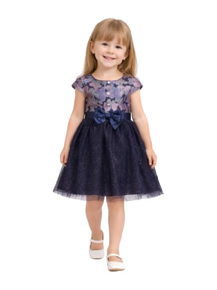 Image of Funshine Girls Spring Summer Casual Dress for Kids | Soft Breathable Comfortable Everyday Wear for Play School Outings Birthday Parties & Family Occasions | Stylish Lightweight Trendy Outfit