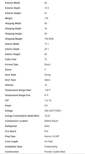 ETL Three Glass Door Upright Freezer on Fridge.com