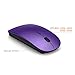Wireless Keyboard and Mouse Ultra Slim Combo, TopMate 2.4G Silent Compact USB 2400DPI Mouse and Scissor Switch Keyboard Set with Cover, Batteries Included, for PC/Laptop/Windows/Mac - Purple Black