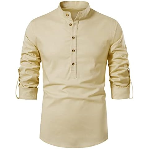 LucMatton Men's Retro Henley Shirt for Cosplay Cover
