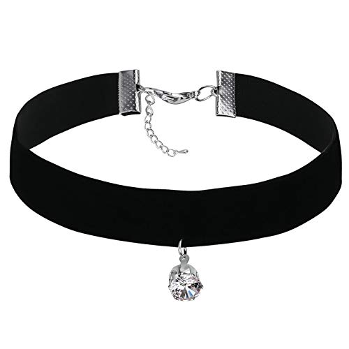 Pendentif pour les femmes rond en acier, l'excellence de la zircone argent noir