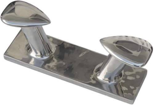 TANFEI 1 Pcs Double Horn Bollard Boat Cleat Heavy Duty Marine 316 Stainless Steel (8 inch)