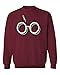 Harry Potter Glasses Sweater Crewneck Medium Maroon