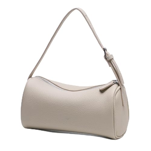 Image of Genuine Leather Barrel Purse Small Top Handle Bags for Women Cylinder Purses Hobo Bag with Adjustable Strap
