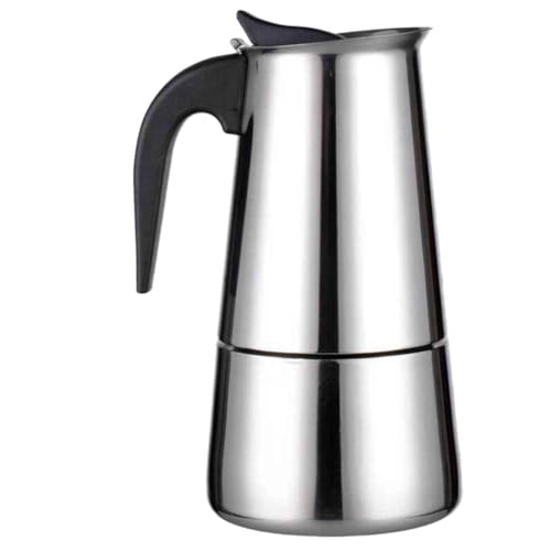 Toyvian Cafetera de Acero Inoxidable Portátil para 9 Personas Capacidad de 450ml, Diseño Simple y Creativo Adecuado para Uso en Casa y Cafetería