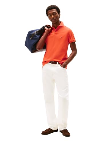 Image of Tommy Hilfiger Men's Short Sleeve Polo Shirts in Regular Fit With Stretch and Organic Pique Cotton