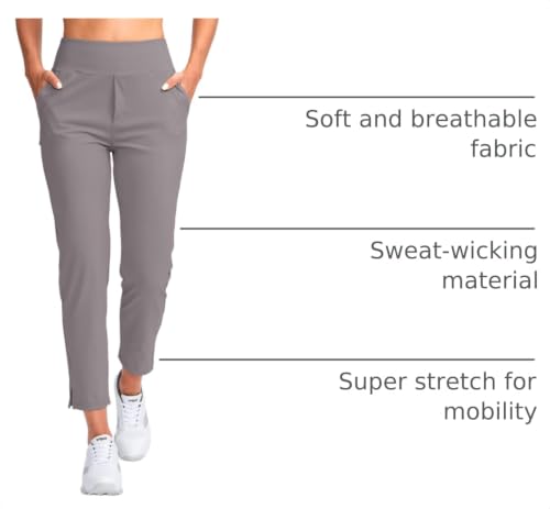 Image of YYV Women's Golf Pants High Waist Stretch Ankle Pants with Pockets