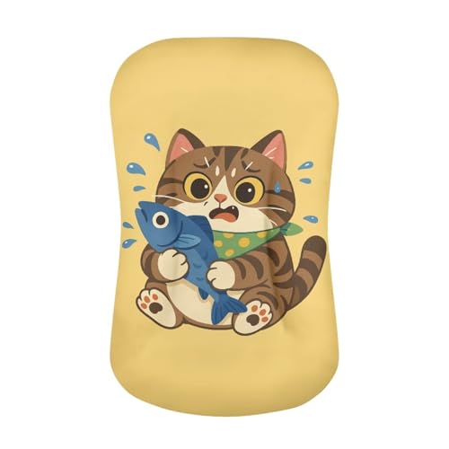 Image of ZOUTAIRONG Cute Cat Fish Sheetsack Bassinet Sheets Neutral Unisex Fitted Cute Baby Bassinet Sheets Set for Standard Bassinets for Baby Boys or Girls