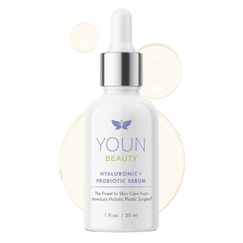 YOUN Beauty Hyaluronic + Probiotic Face Serum by Dr. Anthony Youn 30 ML For Intense Hydration Radiance Boost & Skin Renewal Contains Plant-Based Hyaluronic Acid Yogurt Extract Vitamins C & E