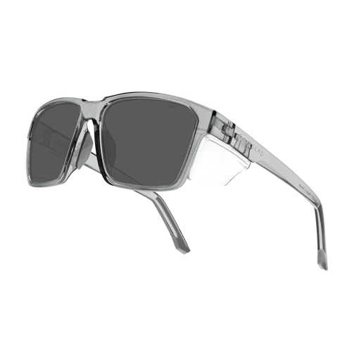 EYEGLAD VETRA Z87+ Certified Safety Glasses HD High Contrast UV400 Side Shield Anti-Oil Coating Stylish Eyewear (Steel Mist)