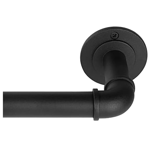 Rustic Curtain Rod, Industrial Curtain Rods for Windows 48 to 84 Inches, Blackout Wrap Around Curtain Rod, for Indoor and Outdoor, Simple Modern Design, 48 to 86 Inches, Black